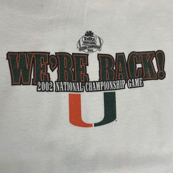 🏈 Vintage MIAMI HURRICANES College Football 2002 National Championship Tee - EU - Picture 9 of 11